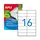 Etiquetas 105x37mm Apli - Pacote com 100 folhas e 1600 etiquetas | Loja BluePixel