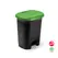 Contentor 27L Plástico Preto Tampa Verde com Pedal