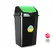 Contentor 50L Plástico Tampa Basculante Preto/Verde