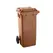 Contentor 120L Plástico 2 Rodas Castanho Tampa Castanha