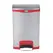 Contentor 50L Inox Cinza/Vermelho com Pedal