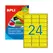 Etiquetas 064x033,9mm 20Fls Amarelo Fluorescente Apli 480un