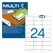 Etiquetas 070x036mm 100Fls A4 Multi3 2400un