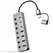 Hub USB + USB Tipo-C Nanocable 10.16.4510/ 4xUSB/ 3xUSB Tipo-C/ 1xUSB Tipo-C PD/ Gris