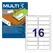 Etiquetas 099,1x034mm 100Fls A4 Multi3 1600un