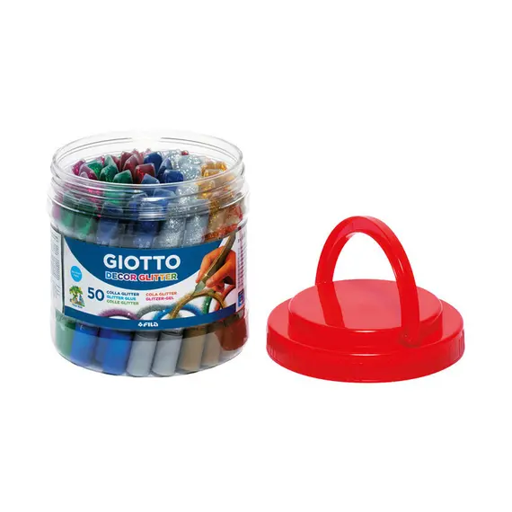 Cola Glitter Cores Sortidas GIOTTO - Pack de 50 unidades para trabalhos criativos