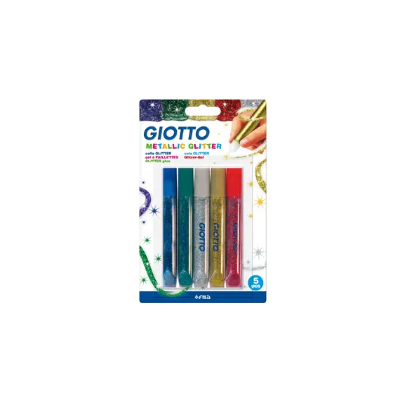 Cola Glitter Glue Metallic GIOTTO 5x10,5m - Cola com Glitter para Artesanato | BluePixel.pt