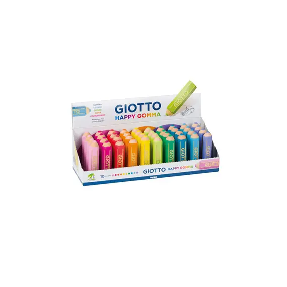 Borracha Happy Gomma Giotto Cores Clássicas - Material Escolar de Qualidade na bluepixel.pt
