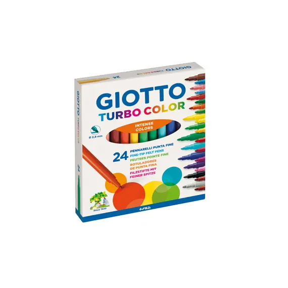 Marcador Feltro Giotto Turbo Color 24 Core | Qualidade e Cores Vibrantes na BluePixel.pt