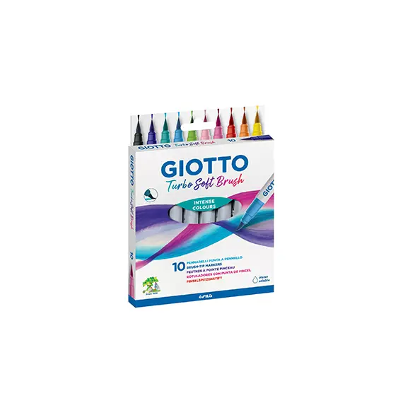 Marcador Feltro Aguarelável Giotto Turbo Soft Brush 10 Cores | Loja BluePixel.pt