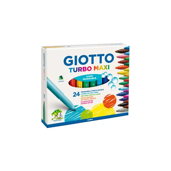 Marcador Feltro Giotto Turbo Maxi 24 Cores - Material Escolar de Qualidade na BluePixel.pt