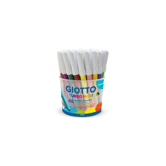 Marcadores Feltro Giotto Turbo Maxi 48 Cores - Conjunto de Alta Qualidade para Desenho e Escrita