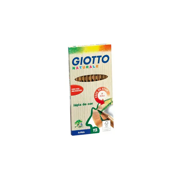 Lápis de Cor Giotto Natural 12un em Caixa de Cartão - 18cm | Loja BluePixel