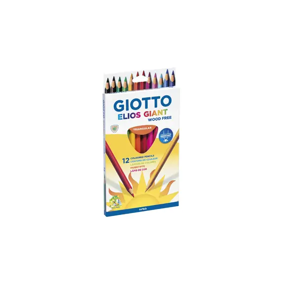 Lápis de Cor Giotto Elios Giant 12unidades 18cm - Ideal para Desenho e Arte | bluepixel.pt