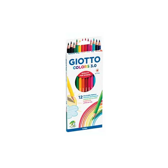 Lápis de Cor Giotto Colors 12un Cx Cartão 18cm | Material artístico de alta qualidade