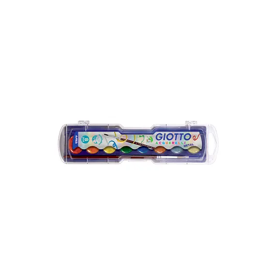 Conjunto Aguarelas 8 Cores Metal + Pincel Giotto | Material de Pintura de Qualidade