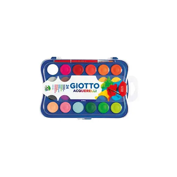 Conjunto Aguarelas Giotto 24 Cores 30mm + Pincel | Material de Pintura de Qualidade