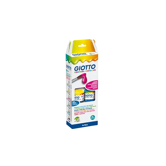 Guache Líquido Giotto Escolar 6 Cores 25ml - Conjunto de Tintas para Crianças e Estudantes