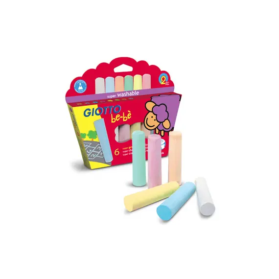 Lápis de Cor Giotto Be-Be 6 Cores Sortidas - Material Escolar Infantil de Qualidade