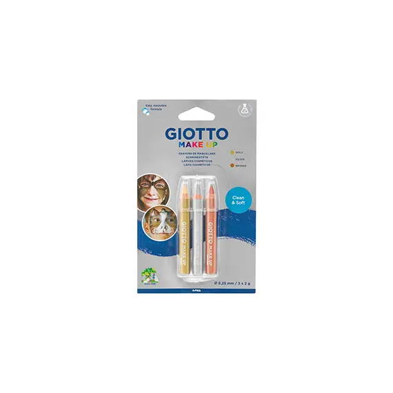 Lápis Facial Giotto Ouro Prata Bronze 3 Core - Maquilhagem de Qualidade na bluepixel.pt