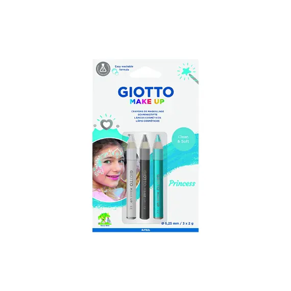 Lápis Facial Giotto Princesa 3 Cores | Maquilhagem Infantil Divertida na bluepixel.pt