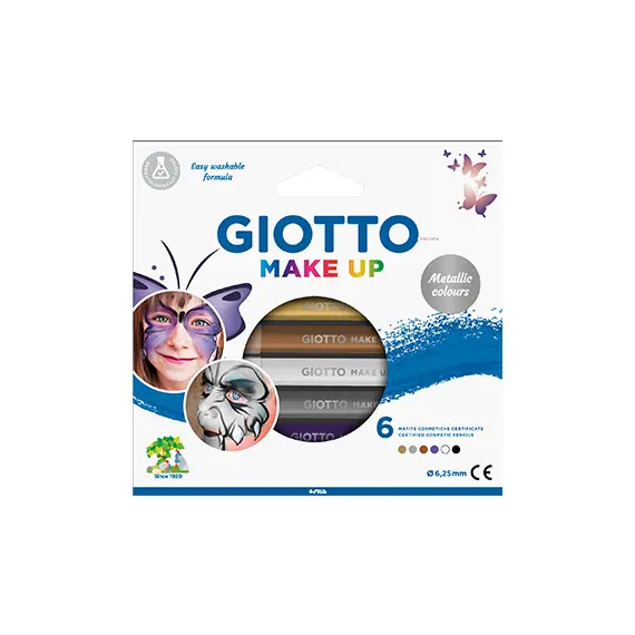 Lápis Facial Giotto Metalizadas 6 Cores - Maquilhagem Criativa e Brilhante | bluepixel.pt