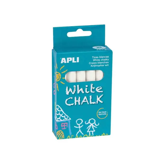 Giz Branco APLI Cx 10un - Material para Quadros Brancos | bluepixel.pt