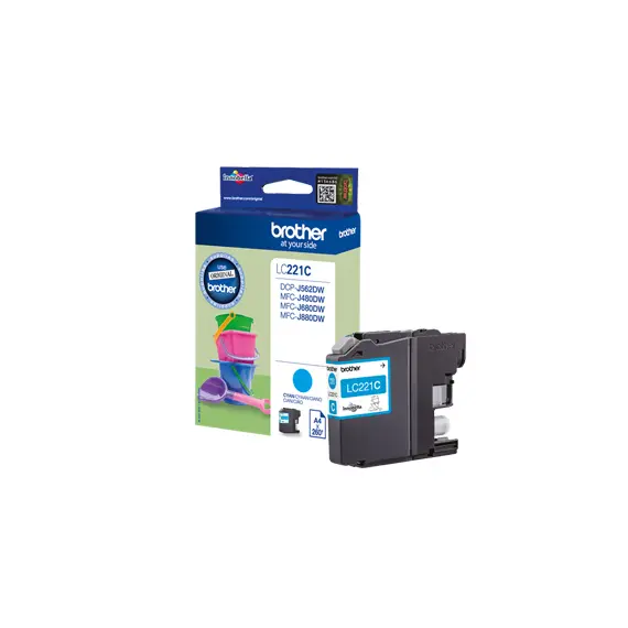Tinteiro Brother LC221C Azul 3,9ml - Impressões vibrantes na bluepixel.pt