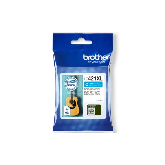Tinteiro Brother LC421XLC Azul - Alta Capacidade para Impressoras Brother | bluepixel.pt