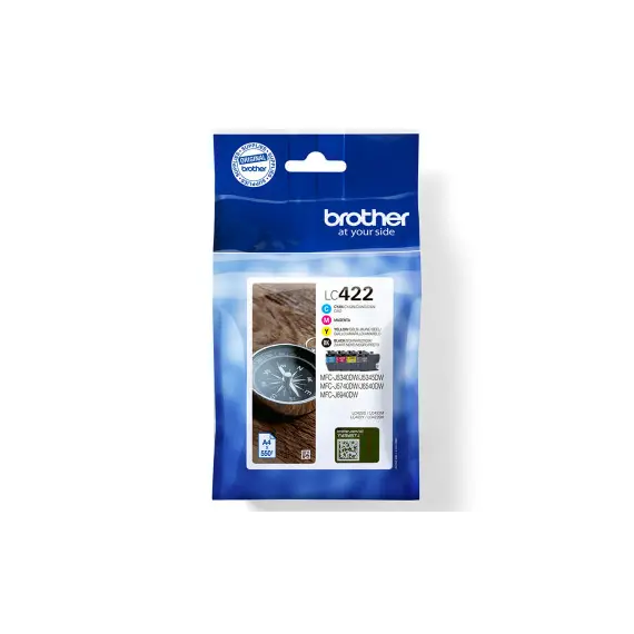 Pack Tinteiros Brother LC422VAL 4 Cores - Impressão de Alta Qualidade até 550 páginas | bluepixel.pt