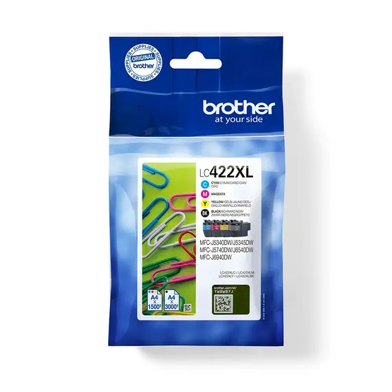 Pack Tinteiros Brother LC422XLVAL 4 Cores - Alta Capacidade e Qualidade | bluepixel.pt