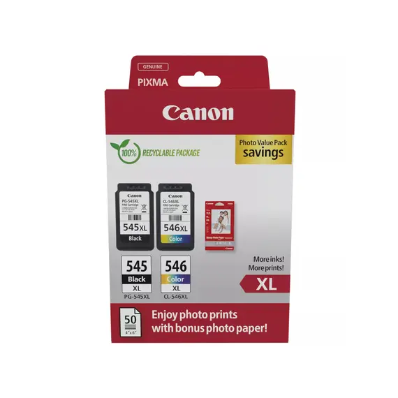 Pack Tinteiros Canon 545XL/546XL Preto e Cor | Alta Qualidade e Economia | bluepixel.pt