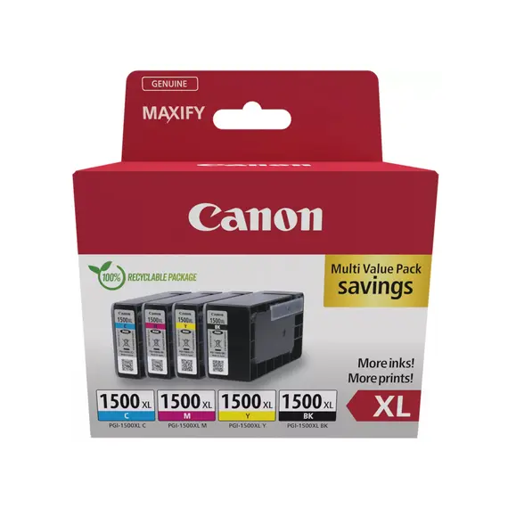 Pack Tinteiros Canon 1500XL 4 Cores 9182B010 | Compatível com Impressoras Canon | BluePixel.pt