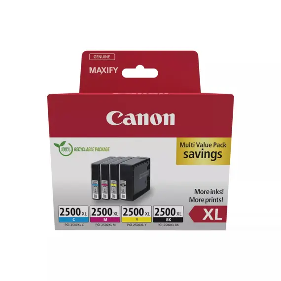 Pack Tinteiros Canon 2500XL 4 Cores 9254B010 | Compatível com impressoras Canon - BluePixel.pt