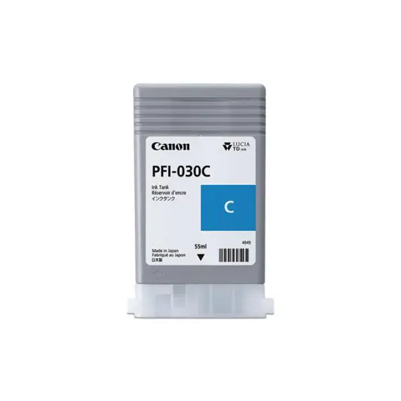 Tinteiro Canon PFI-030 Azul 55ml | Cartucho de Tinta de Alta Qualidade para Impressoras Canon | BluePixel.pt