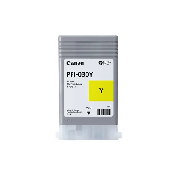 Tinteiro Canon PFI-030 Amarelo 55ml | Compatível com impressoras Canon | BluePixel.pt