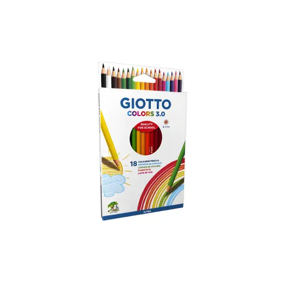 Lápis de Cor Giotto Colors 3.0 - Caixa com 18 unidades de 18cm | bluepixel.pt
