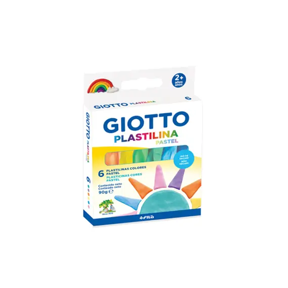 Plasticina Giotto 6 Cores Pastel - Conjunto de Plasticina de Alta Qualidade para Crianças | bluepixel.pt