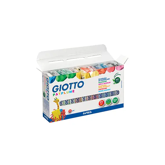Plasticina 12 Cores Patplume Giotto | Material artístico infantil de alta qualidade