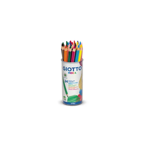 Lápis de Cor Giotto Mega 24 Unidades em Copo de 18cm | Qualidade e Cores Vibrantes na BluePixel.pt