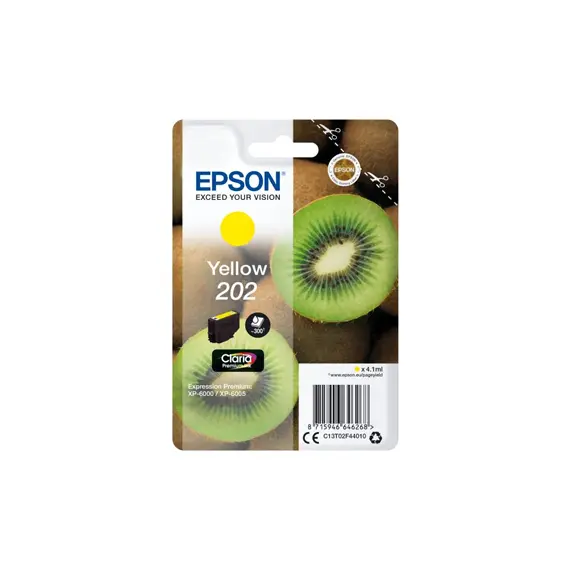 Tinteiro Epson 202 Amarelo C13T02F44010 - Cartucho de Tinta de Alta Qualidade para Impressoras Epson
