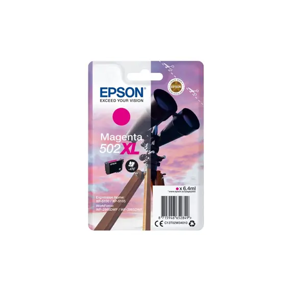 Tinteiro Epson 502XL Magenta C13T02W34010 | Alta Qualidade para Impressoras Epson na bluepixel.pt