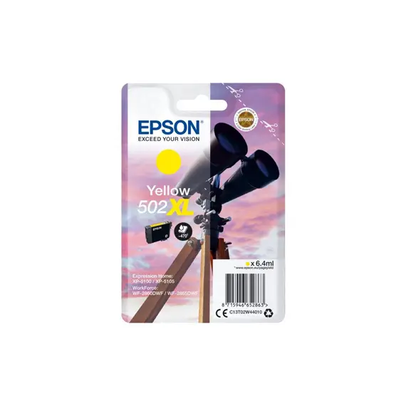Tinteiro Epson 502XL Amarelo C13T02W44010 - Alta Capacidade para Impressoras Epson | BluePixel.pt