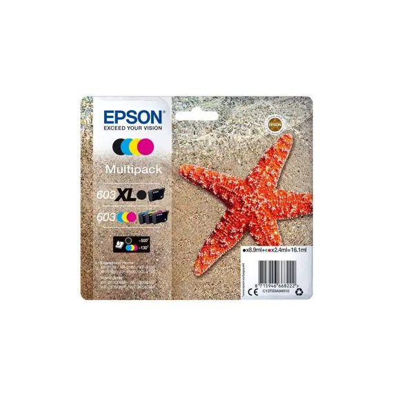 Pack Tinteiros Epson 603XL 4 Cores (EAN 8715946668208) - Qualidade e Fiabilidade | bluepixel.pt