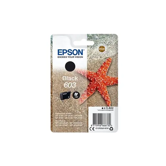 Tinteiro Epson 603 Preto C13T03U14010 - Cartucho de Tinta para Impressoras Epson na BluePixel.pt