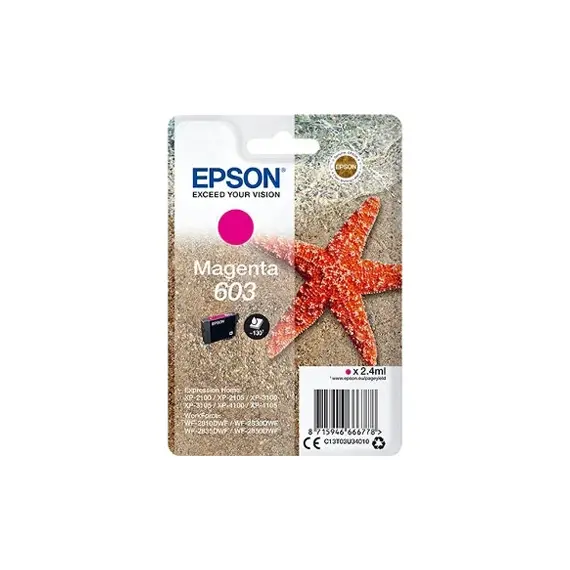Tinteiro Epson 603 Magenta C13T03U34010 - Tinta de Alta Qualidade para Impressoras Epson