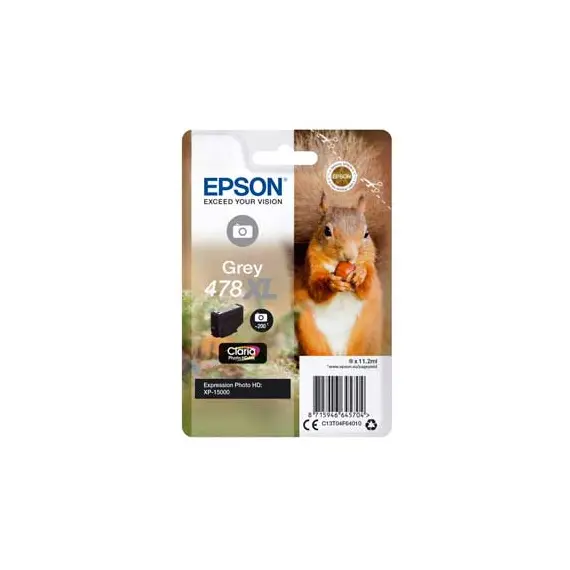 Tinteiro Epson 478XL Cinzento C13T04F64010 - Alta Capacidade para Impressoras Epson | bluepixel.pt
