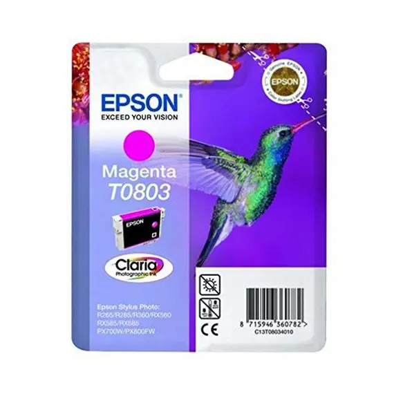 Tinteiro Epson T0803 Magenta C13T08034021 - Tinta de Alta Qualidade para Impressoras Epson | BluePixel.pt