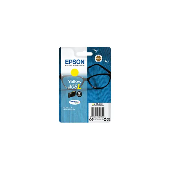 Tinteiro Epson 408L Amarelo C13T09K44010 - 21.6ml para Impressoras Epson - Alta Qualidade