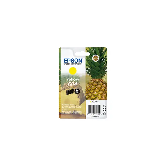 Tinteiro Epson 604 Amarelo C13T10G44010 - 2,4ml para Impressoras Epson | BluePixel